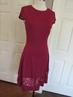 NWT Nanette Lepore Women's Cranberry Lace Cap Sleeve Knit Dress Size 4