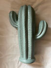 Cactus Vase, Pottery, Whimsical, Seafoam Blue-Green, Almost 10