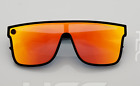 Quicksilver SciFi Shield Sunglasses Black Frame Orange Mirror Single Lens NEW
