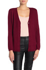 M Magaschoni Cashmere Cardigan Womens S V-neck Button Warm Scarlet Red NWT