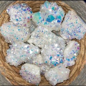 Wholesale Lot 1 Lb Angel Aura Quartz Cluster Rainbow Crystal Healing Energy
