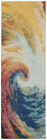 2' X 6' Wave Abstract Power Loom Non Skid Runner Rug