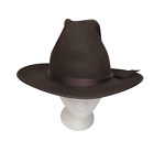 Vintage Resistol Western Cowboy Hat 3X XXX Beaver Fur Felt Brown Size 7 3/8