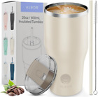 ALBOR 20 Oz Tumbler - Insulated Coffee Tumbler with Handle and Straw, Coffee The