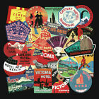 Lot of 56 Retro Vintage Travel Hotel Stickers Bomb Skateboard Luggage Decal Pack