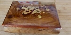 Italian Inlaid Wooden Music / Jewelry Box Song “Torna A Sorrento”