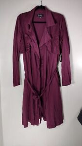 Lulu's Purple Happily Weather After Trench Coat NWT Womens Sz MediumLong Sleeve