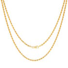 18k Yellow Gold 3mm Diamond Cut Rope Chain Fine Italian Pendant Necklace 16