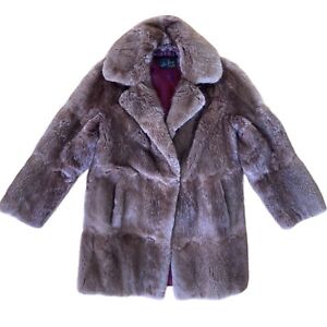Vintage Joseph Fox Of Sheffield Long Fur Coat Size 12 Aprx Light Brown RRP £495