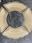 California Pottery Lazy Susan #CT70 USA 4 Pieces Yellow  Textured Vintage!