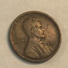 1921-S VF Lincoln wheat cent, obverse lamination.  #1