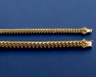 18K Yellow Gold 5mm-7.5mm Solid Miami Cuban Link Chain Necklace Real
