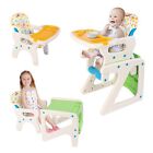 3 in 1 Baby High Chair Convertible Play Table Seat Booster Toddler Feeding Tray