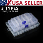 6 Pack Clear Jewelry Box Plastic Bead Storage Craft Container Earrings Organizer