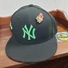 New York Yankees Hat Cap 7 3/4 Black New Era Fitted Mens Hat Club Burger Patch