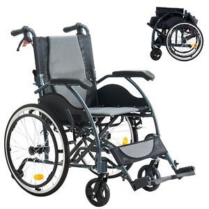 Livelyfit Adult Aluminum Ultra Lightweigh Wheelchair with Anti-tipping Device