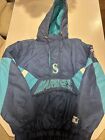 Vintage Seattle Mariners Starter Pullover Puffer Jacket Coat Size XL Griffey