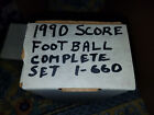 1990 Score Football Set ~ 660 cards   hand collated