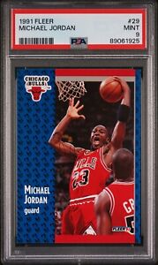 1991 Fleer Basketball #29 Michael Jordan Chicago Bulls HOF- PSA 9 MINT