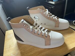 Christian louboutin leather high top sneakers, Multi Color , Louis Suede Trimmed