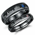 His Queen or Her King Couple's Matching Promise Ring Comfort Fit Wedding Band