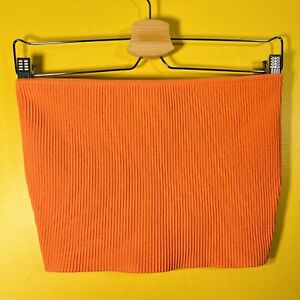 LA Hearts Tube Top Crop Ribbed Size M Textured Stretch Orange Cropped Top Medium