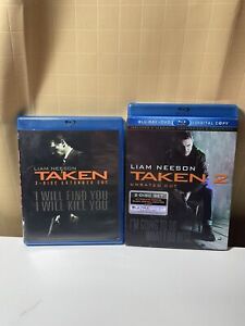 Taken 1 And Taken 2 (Blu-ray/DVD, 2-Disc Set)  Like New Free Shipping
