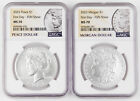 2023 Morgan & Peace Silver Dollar $1 Two Coin Set NGC MS70 FUN Show First Day