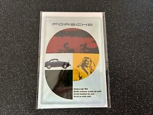 PORSCHE FACTORY ISSUED 356 SPEEDSTER METAL POST CARD NEW SEALED UNUSED. SIGN TIN