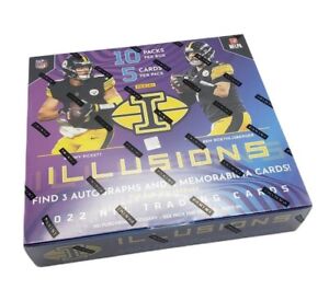 2022 Panini Illusions Football Factory Sealed Hobby Box 10 Packs 5 Hits!