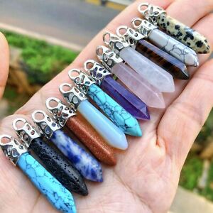10pcs Rainbow Stone Pendants Crystal bead Healing Chakra Pendant Wholesale lots