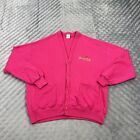 VINTAGE Jerzees Sweater Womens XL Pink Cardigan Special Lady Made In USA 90s