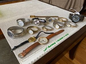 Collection of 13 Vintage Men/Women Watches - Parts/Repair - Timex, More