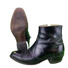 VTG 70s Sears Roebucks Leather Side Zip Western Square-Toe Boots Mens Size 12D