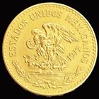 1917 GOLD MEXICO 20 PESOS AZTEC SUNSTONE COIN MEXICO CITY MINT