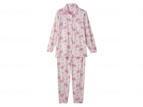 Large button stretch pajamas floral pattern nursing care Size L From Japan