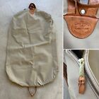 King Ranch Canvas Hanging Garment Bag Leather Overnight Weekend Travel Luggage
