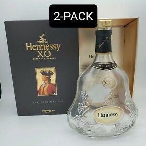 2-PACK Hennessy XO Extra Old Cognac 750ml Empty Collectible Bottle w/ Box *FS*