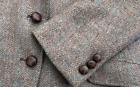 Womens Brown Herringbone Blue Stripe WOOL TWEED Vtg Jacket Blazer Sportcoat 4 6
