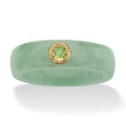 PalmBeach Jewelry .26 TCW Genuine Peridot and Green Jade 10k Yellow Gold Ring