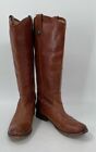 Women's Frye Brown Melissa Button Leather Riding Boots, Size 8.5