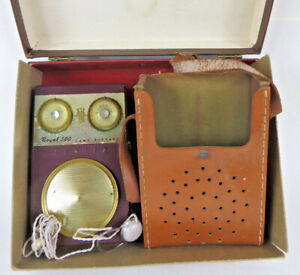 Zenith Royal 500 Long Distance 8 Transistor Radio Ear Piece Orig Box Case Red