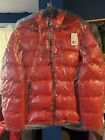 GUESS Men's Puffer Jacket Removable Hood - Color: Red- Size: L - NEW With Tags
