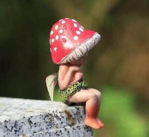 Miniature Fairy Garden Sleeping Fairy w/ Red Mushroom Hat - Buy 3 Save $