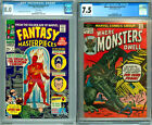 Lot (2) Fantasy Masterpieces 9 CGC 8.0  &  Where Monsters Dwell 21 CGC 7.5
