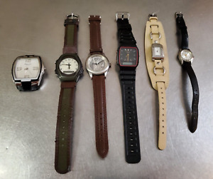 Watch Lot Of 6: Caravelle, Casio, Fossil, Kenneth Cole, Timex, Gruen Precision