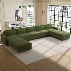 Sectional Sofa Couch with Ottoman 9 Seats L-Shaped Convertible Modular Sofa