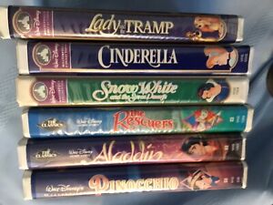 Lot Of 6 Rare Vintage Disney VHS Movies Black Diamond And Masterpiece Collection