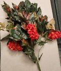 Lot of Artificial Faux Silk Flowers ~ Large Multi-Colored Bush & Red Hyancinth