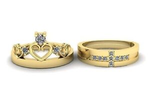 Elegant King and Queen Couple Band Ring For Men and Women Valentine day Gift